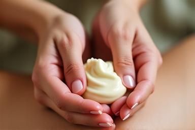 Halal facial product application with gentle hands