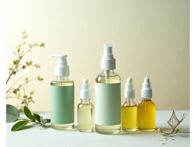Beautifully arranged collection of Halal and natural beauty products in soft, elegant packaging.