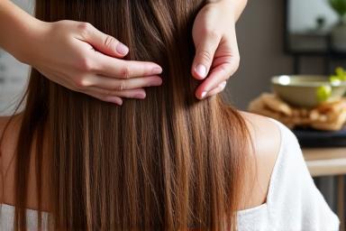Organic hair treatment application in a salon